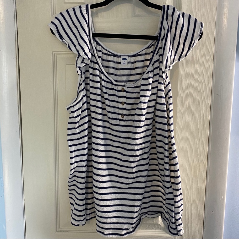 Blue and white stripped shirt